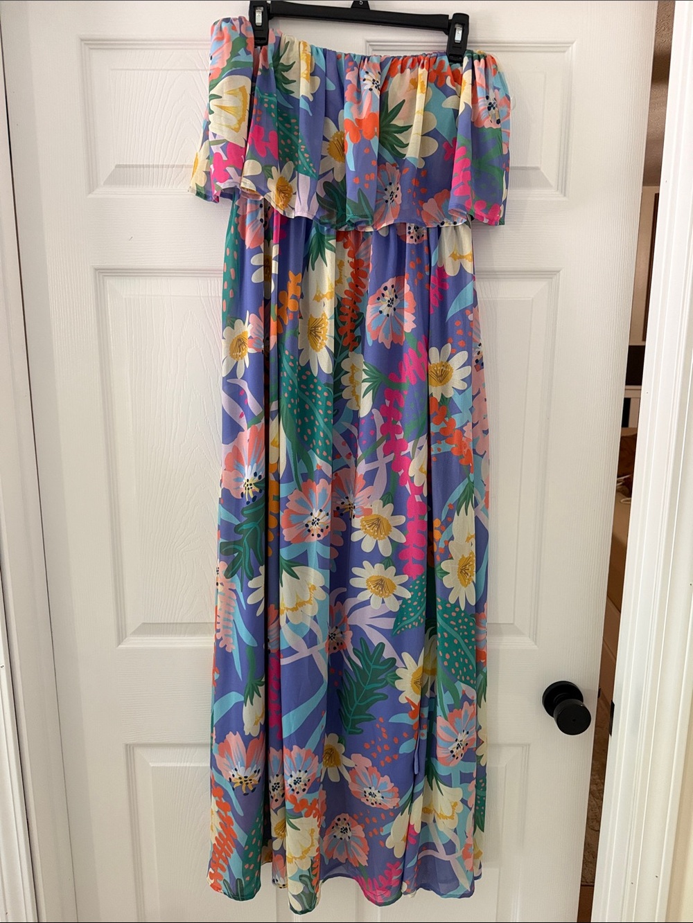 entro Lavender Floral Off-Shoulder Maxi Dress
